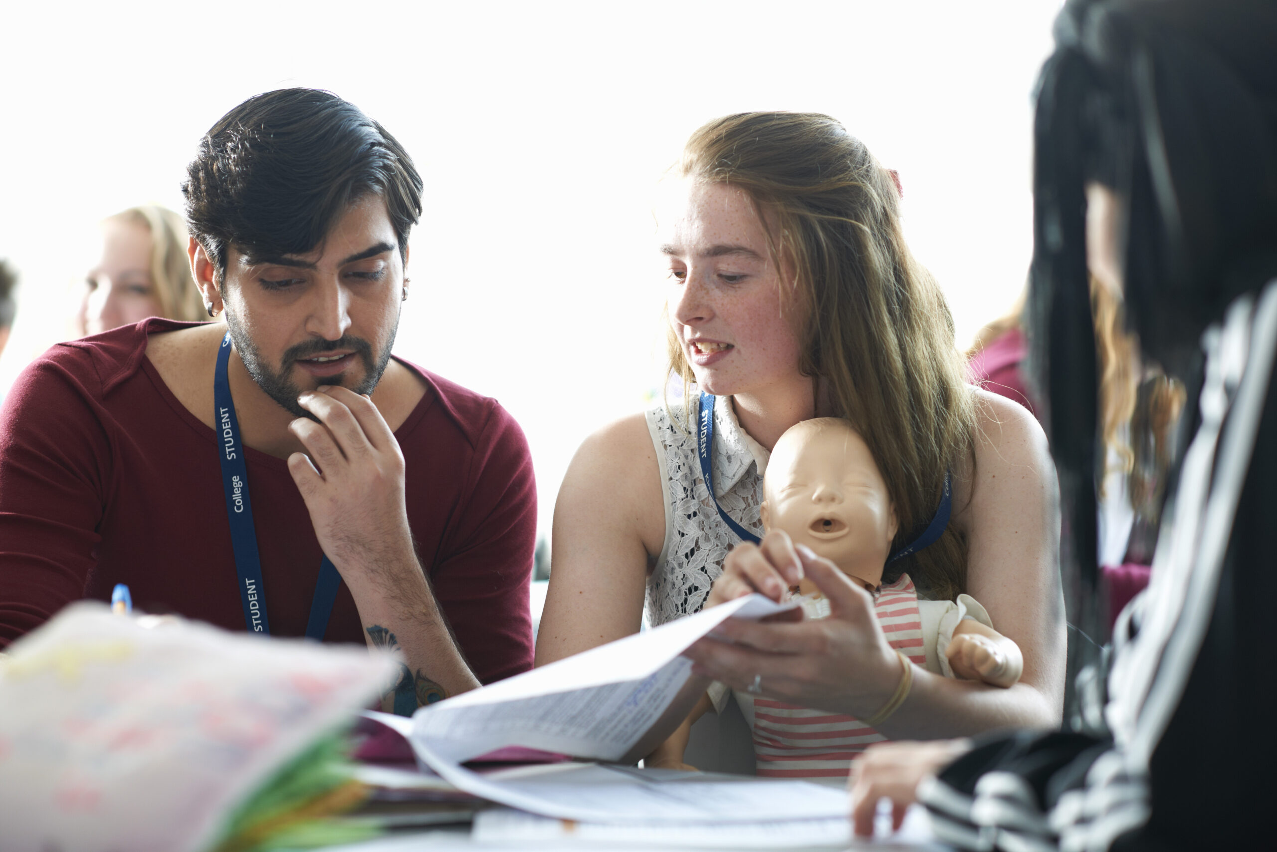 College students in Childcare class
